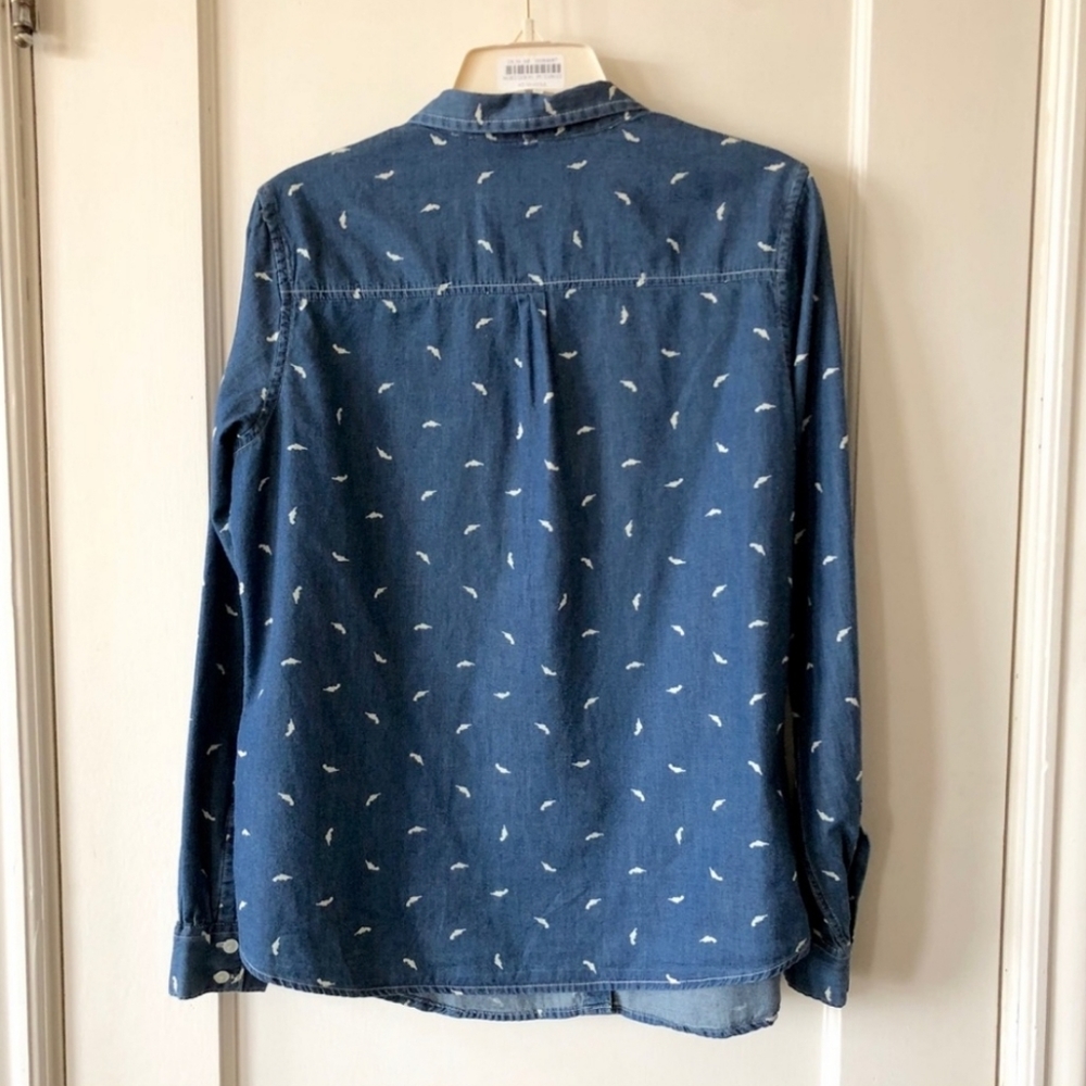 Gun Pistol Print Maison Scotch Chambray Shirt Gem